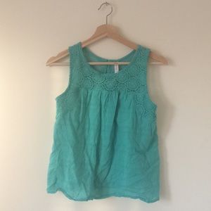 Teal/turquoise color lightweight tank top blouse.